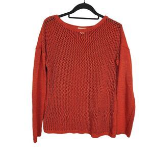 Sundance Harvest Orange Open Knit Sweater Women's Small